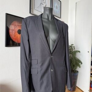 Men's black and discrete purple stripes Blazer 100% wool Made in Montreal Canada